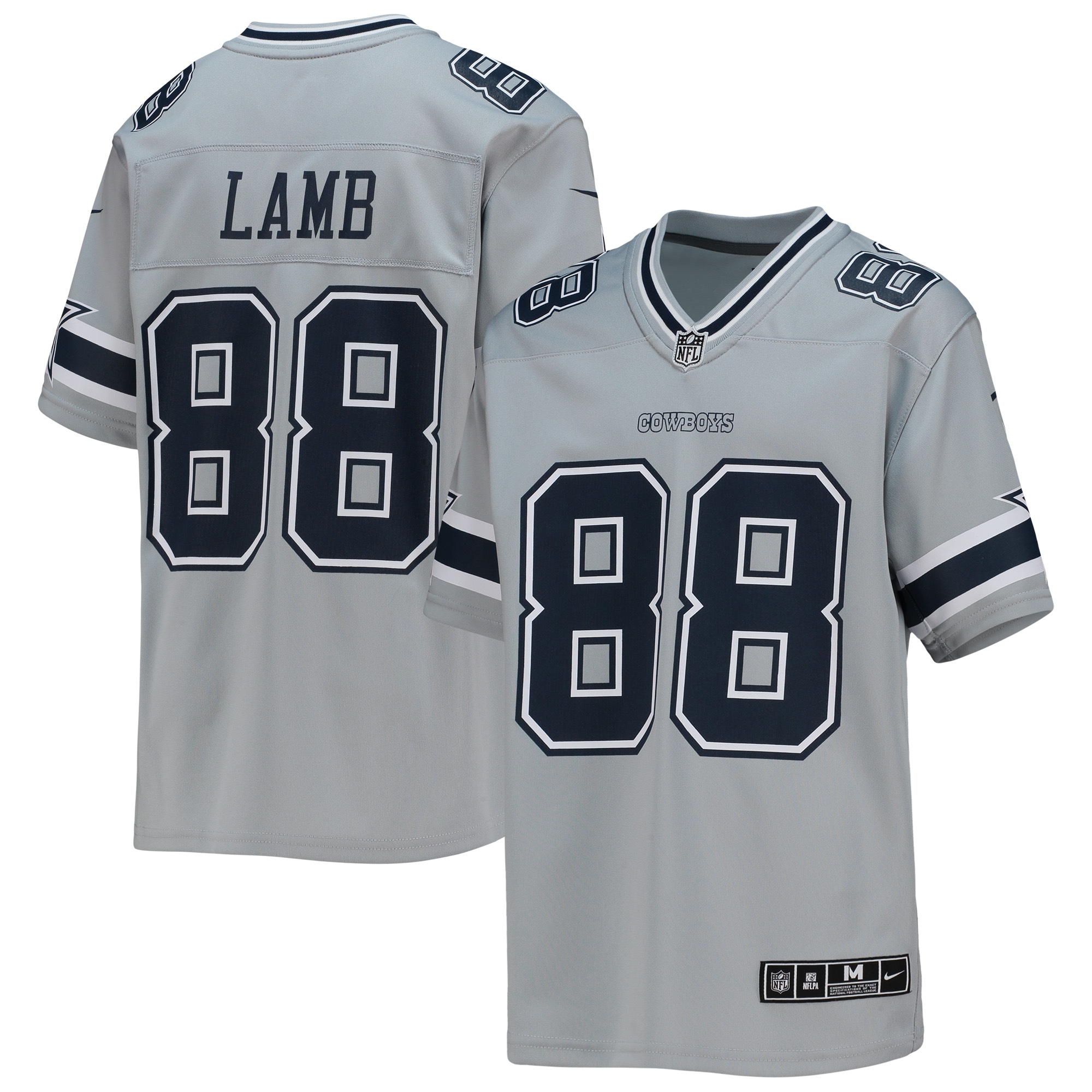 Youth Dallas Cowboys CeeDee Lamb Silver Inverted Team Game Jersey