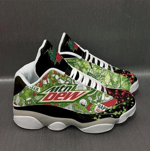 Mountain Dew Drink Custom Tennis Air Jordan 13 For Fan Shoes Sport Sneakers