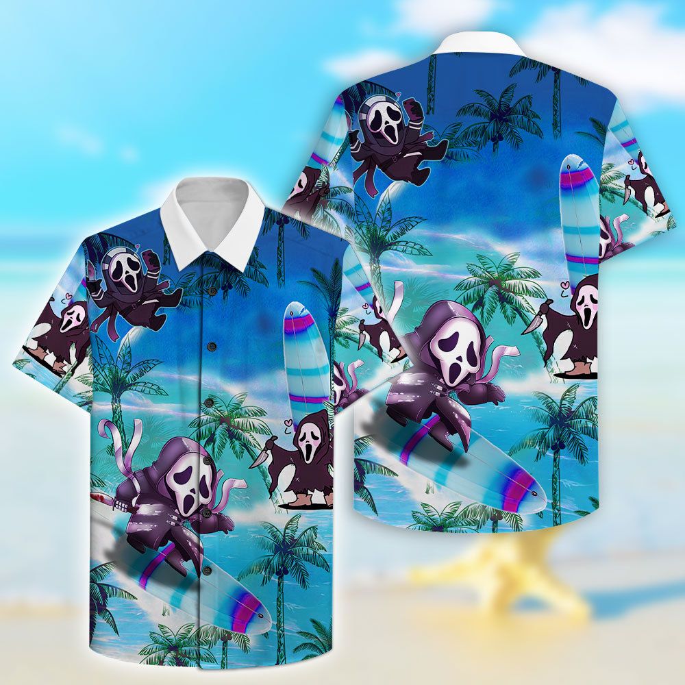 Horror Movie Scream On The Beach Printed Hawaii Shirt Ha53217