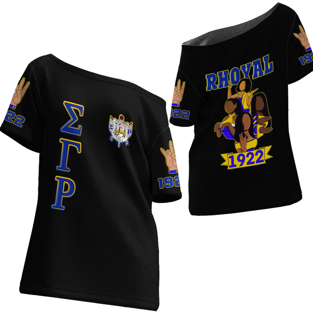 Wonder Print Shirt – Sigma Gamma Rho Sisterhood Off Shoulder T Shirt