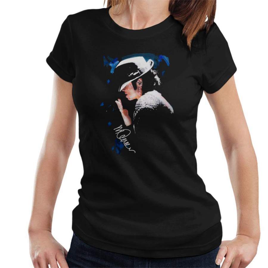 Sidney Maurer Original Portrait Of Michael Jackson Tipped Hat Women’s T-Shirt