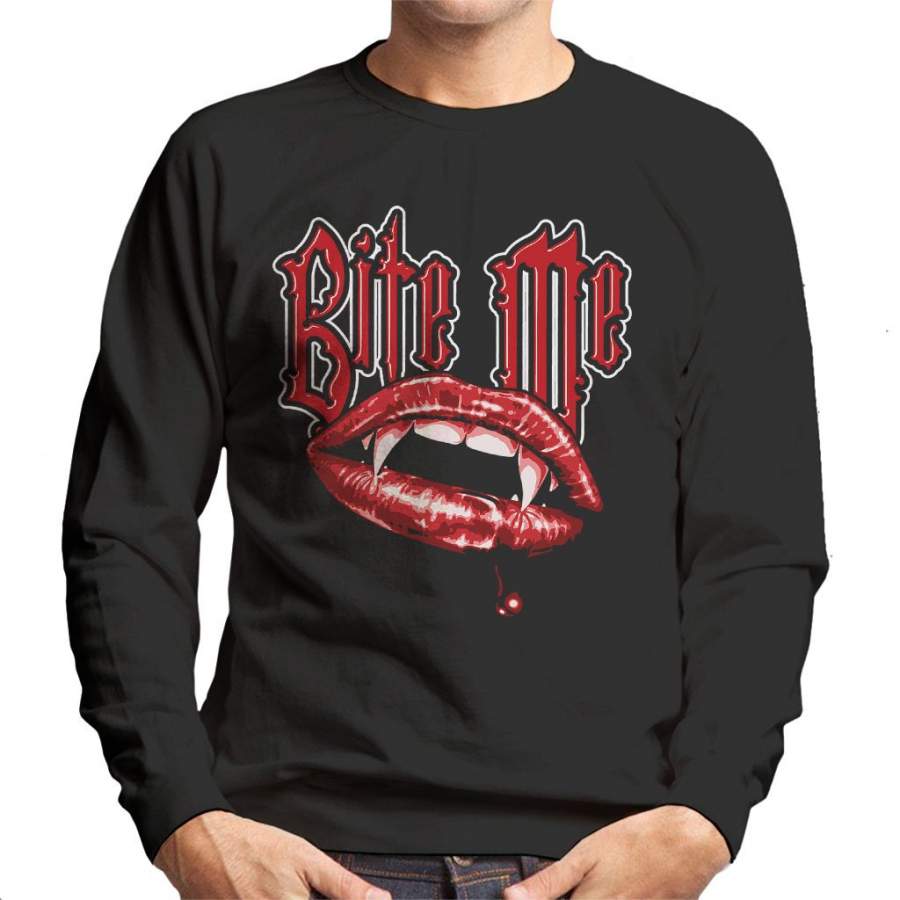 Bite Me Vampire Fangs Men’s Sweatshirt