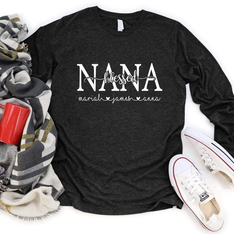 Pamaheart Personalized Blessed Nana T – Shirt  Longsleeve