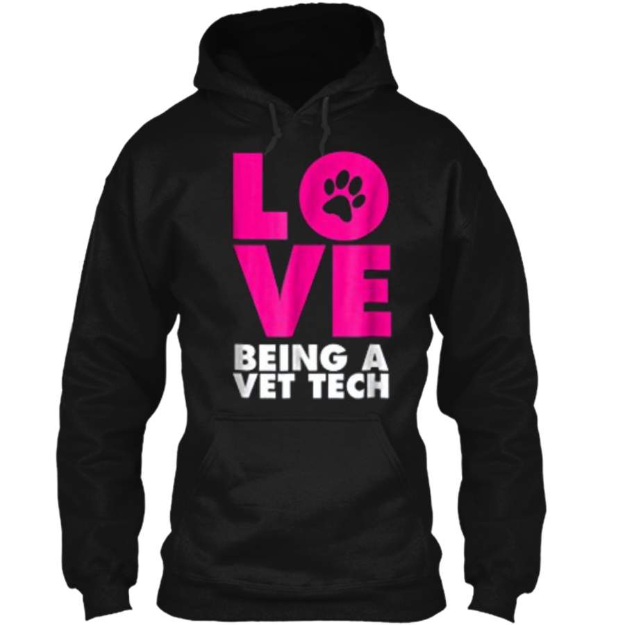 Animal Lovers Paw Print Vet Tech T-Shirt Pullover Hoodie 8 oz