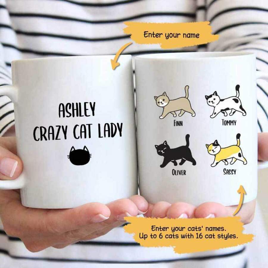 Crazy Cat Lady Cute Cat Personalized Mug