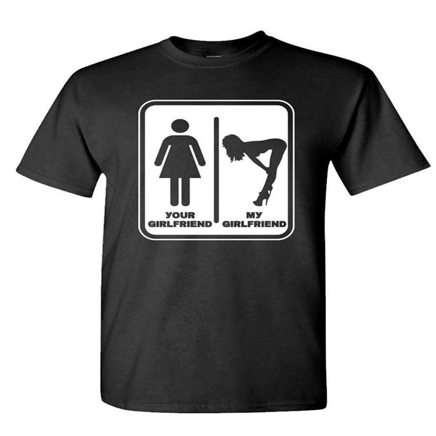 Your Girlfriend Vs My Girlfriend Stripper – Mens Cotton T-Shirt