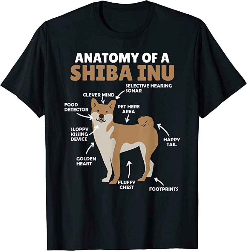 Anatomy Of A Shiba Inu Cute Dogs Funny Puppy Dog T-Shirt