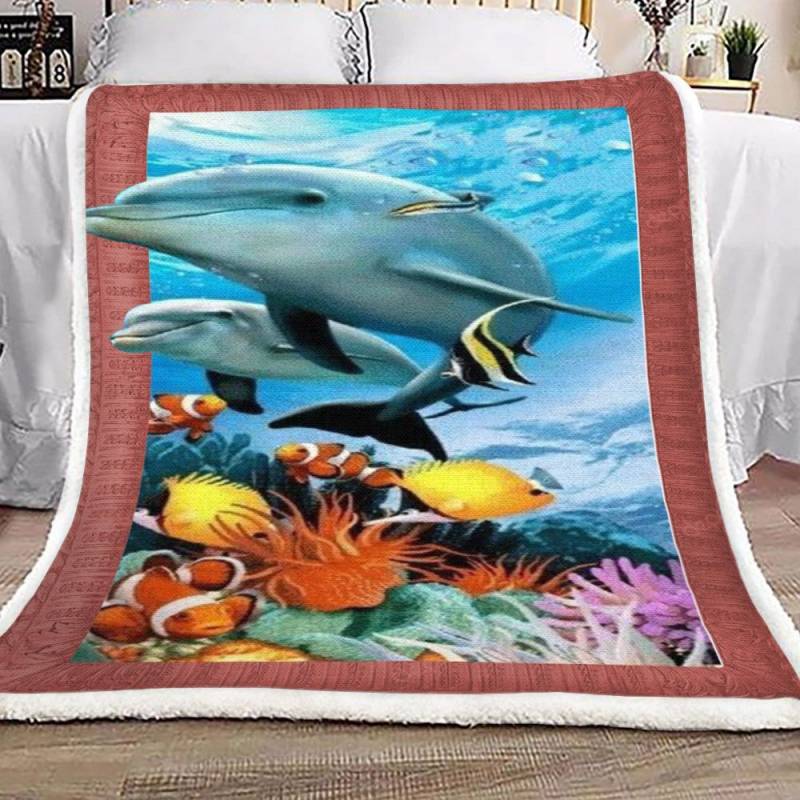 3d Huge Dolphin HD1401292S Sherpa Fleece Blanket