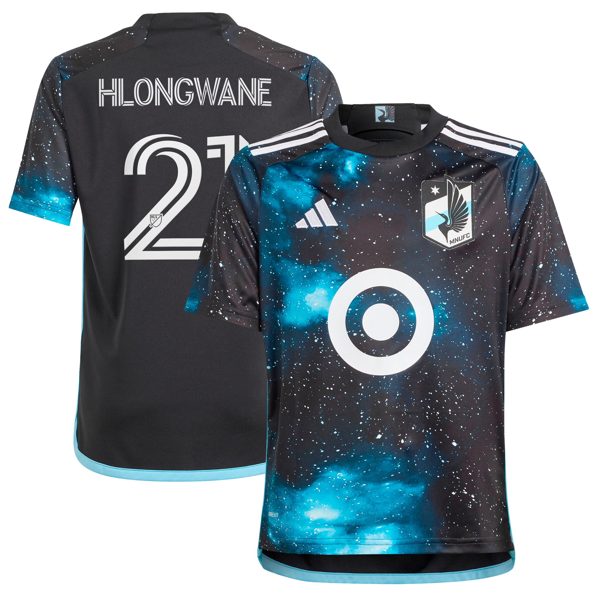 Bongokuhle Hlongwane Minnesota United FC Youth 2024 Starry Night Replica Player Jersey – Black