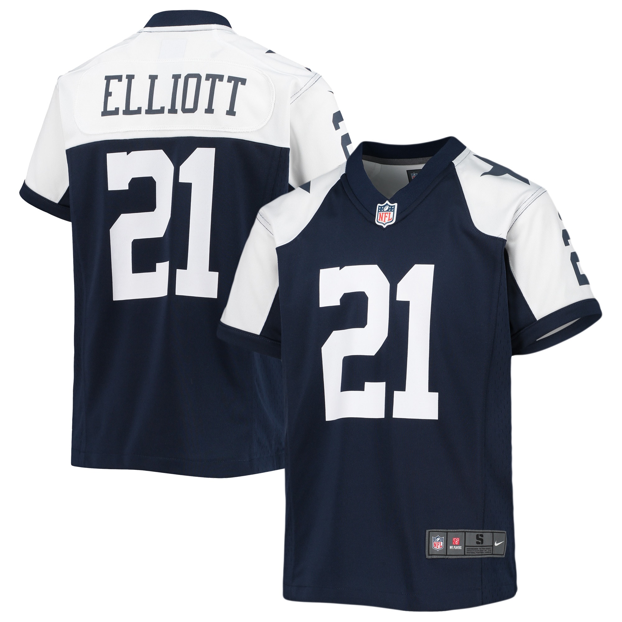 Youth Dallas Cowboys Ezekiel Elliott Navy Alternate Player Game Jersey