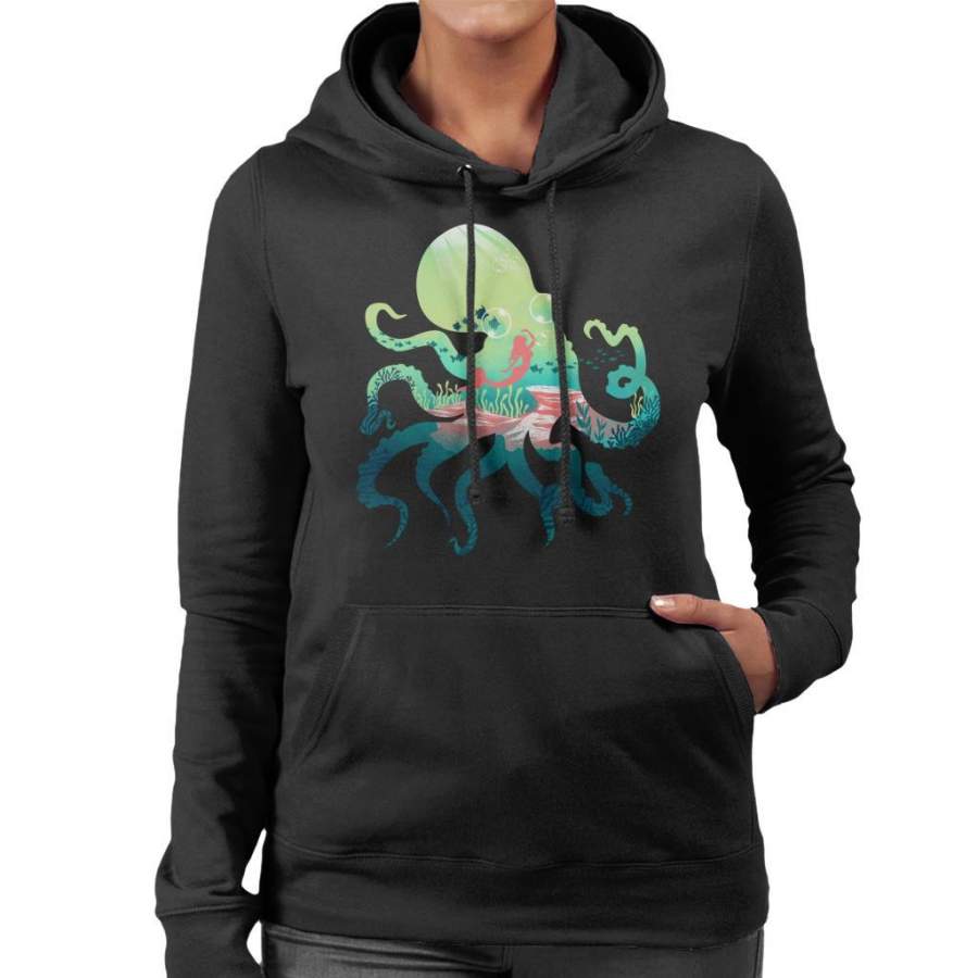 Octopus Mermaid Silhouette Women’s Hooded Sweatshirt