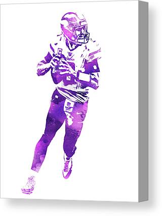 Kirk Cousins Minnesota Vikings Water Color Art 1 Joe Hamilton Canvas Print