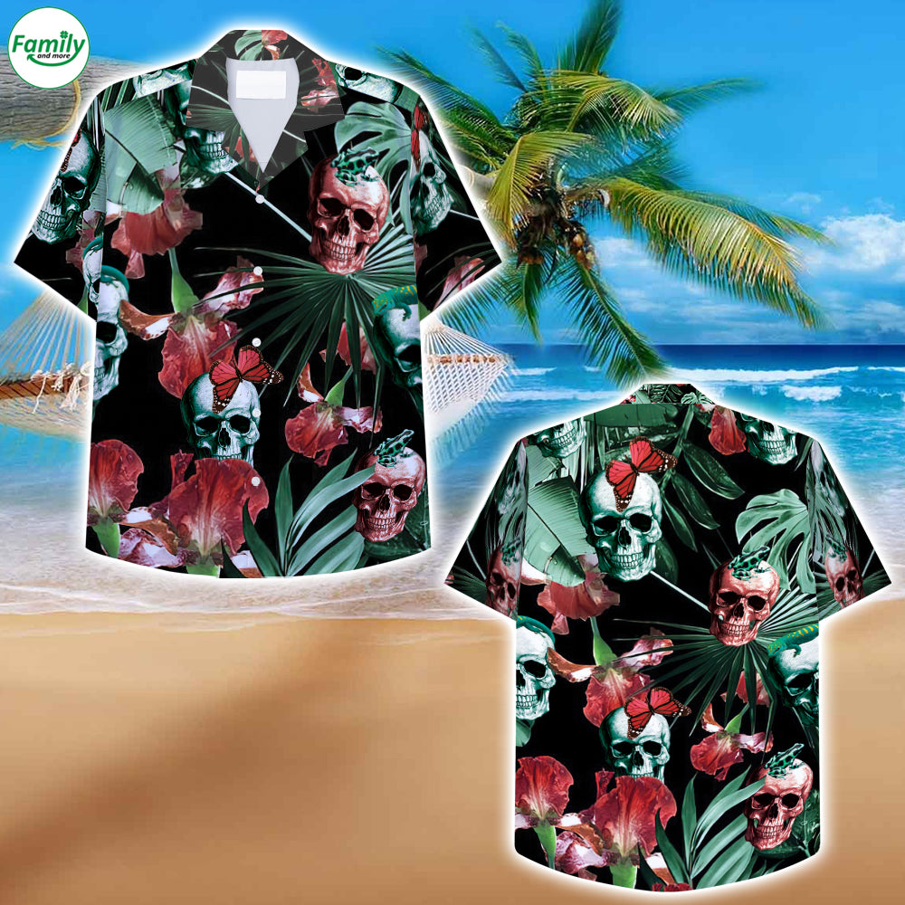 Skull, Animal And Palm Tree Hawaiian Shirt – Ct02