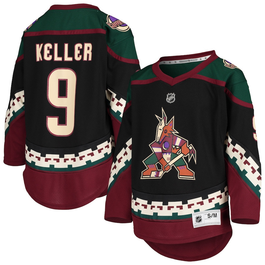 Clayton Keller 9 Arizona Coyotes Home Youth Jersey – Black