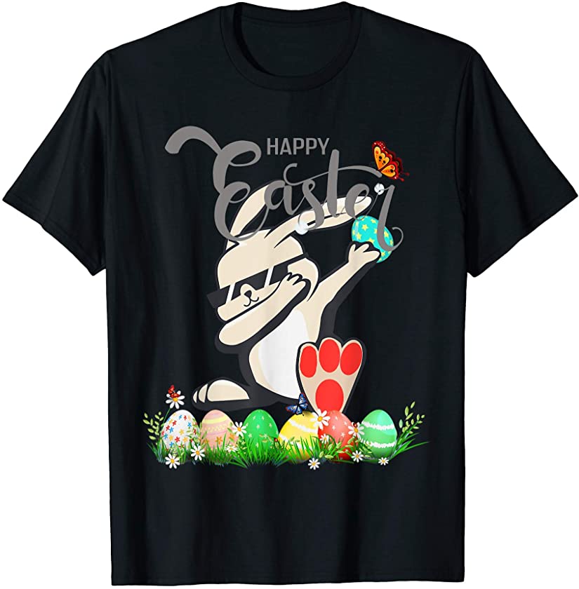 Dabbing Rabbit Easter Day Eggs Dab Boys Girls Kids bunny T-Shirt