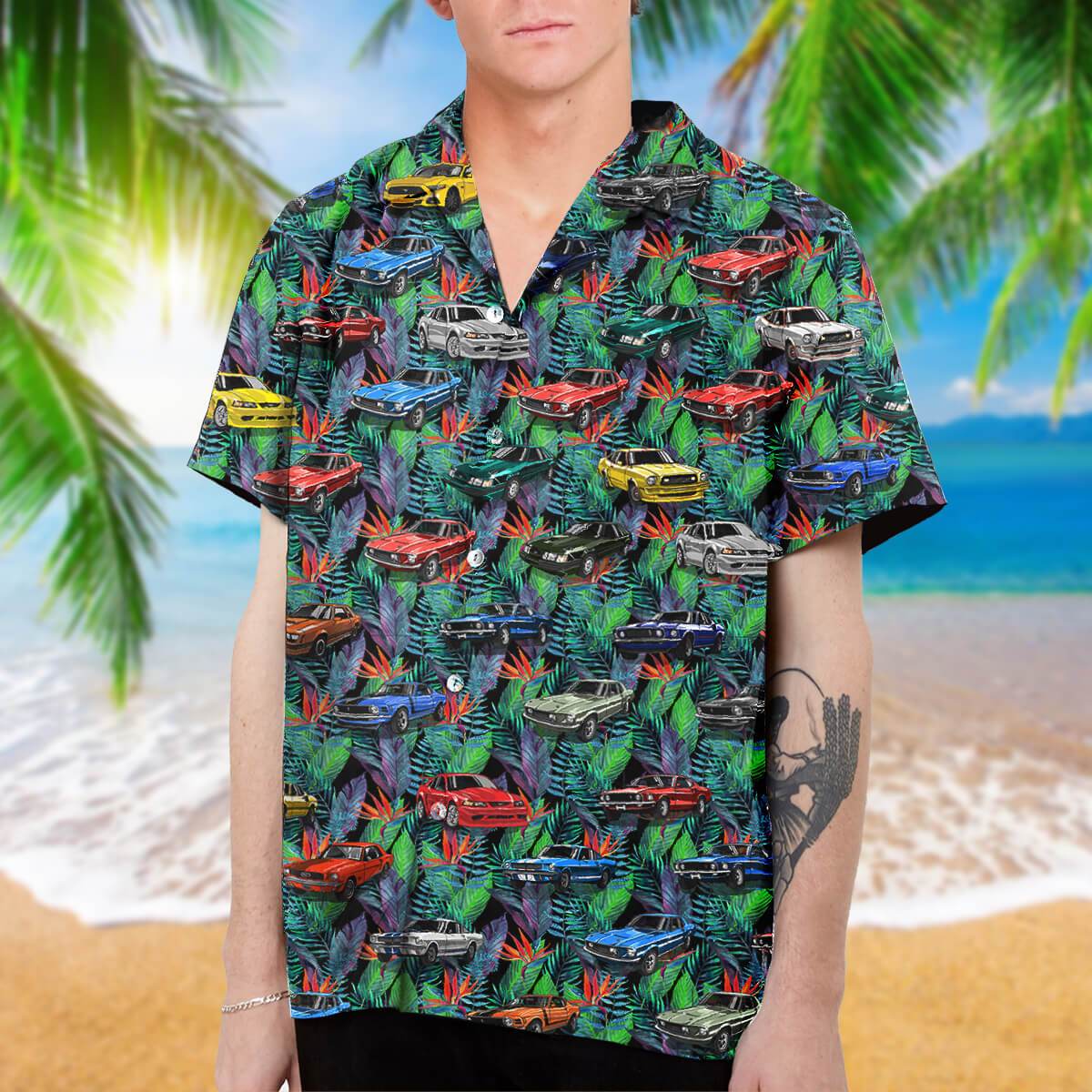 Stang Collection Art Hawaii Shirt And Beach Short Ha72337