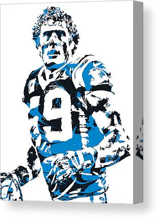 Luke Kuechly Carolina Panthers Pixel Art 7 Joe Hamilton Canvas Print