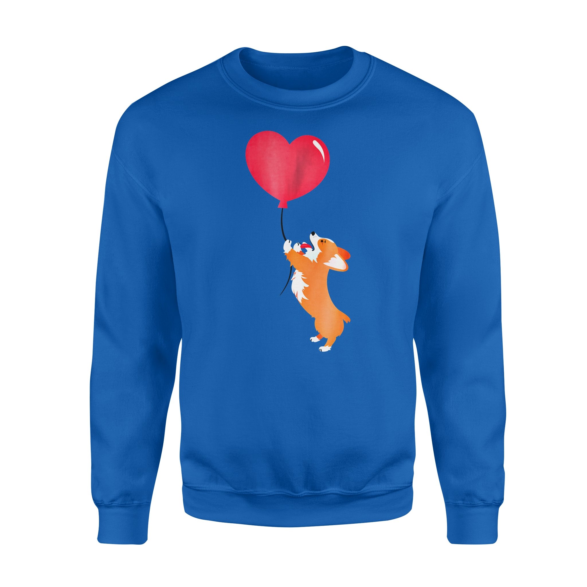 Dog gift idea Little Corgi Puppy Holding A Valentines Balloo For You T-Shirt – Standard Fleece Sweatshirt