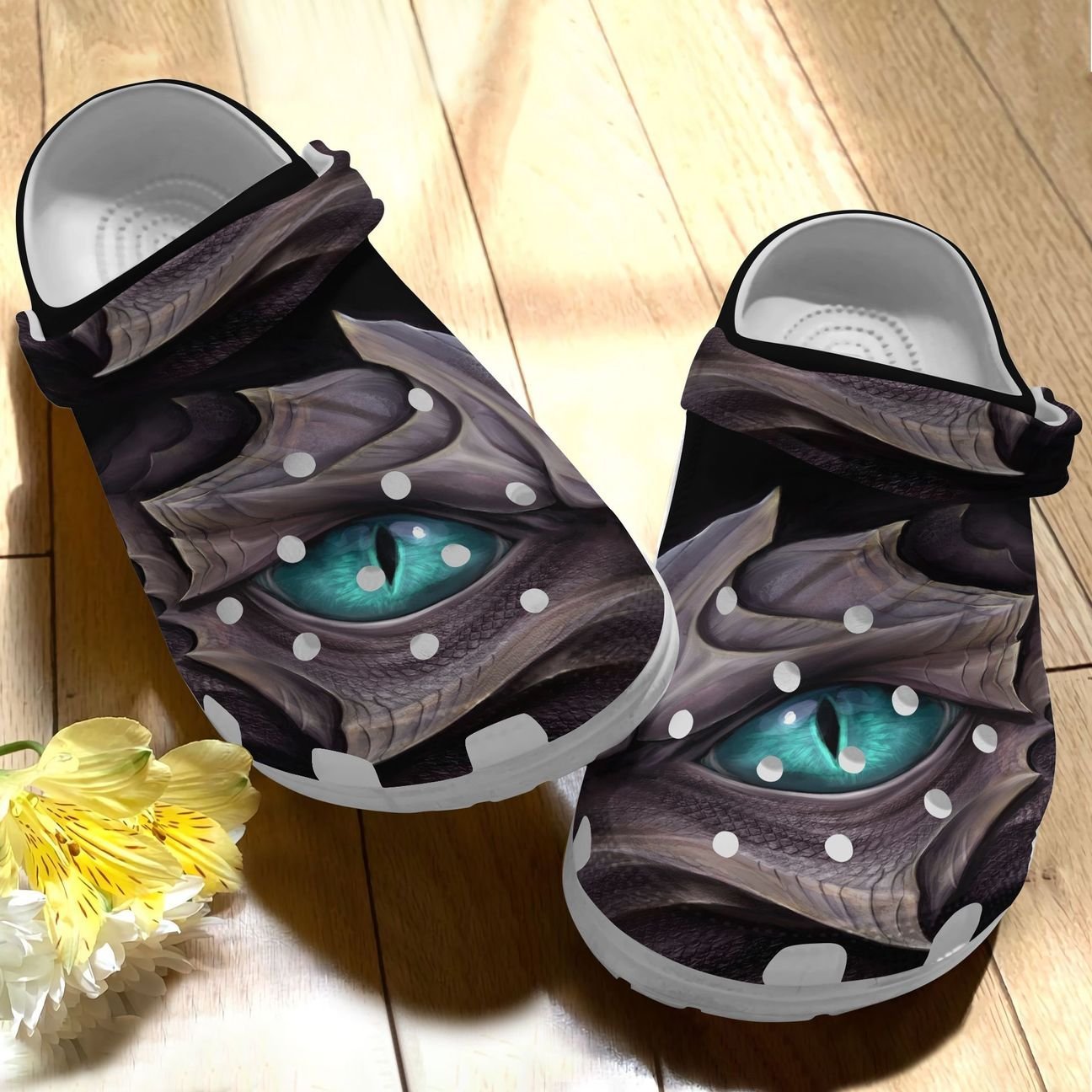 Dragon Personalized Clog, Custom Name, Text, Color, Number Fashion Style For Women, Men, Kid, Print 3D Grey Dragon Eyes