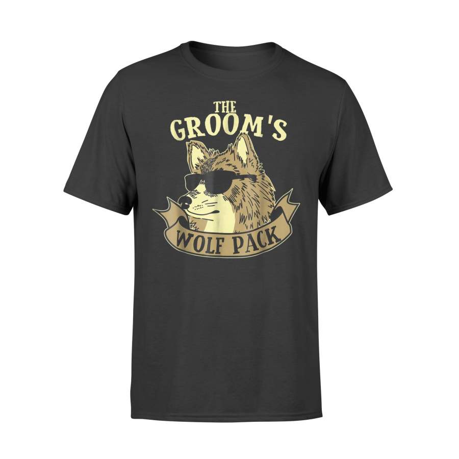 Bachelor Party Funny Wolf Pack Groomsmen Best Man T-Shirt