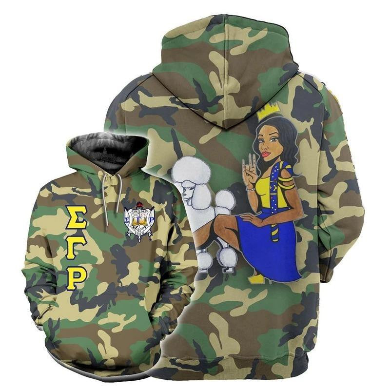 Sorority Hoodie – Militaty Sigma Gamma Rho Woman Poodle Hoodie