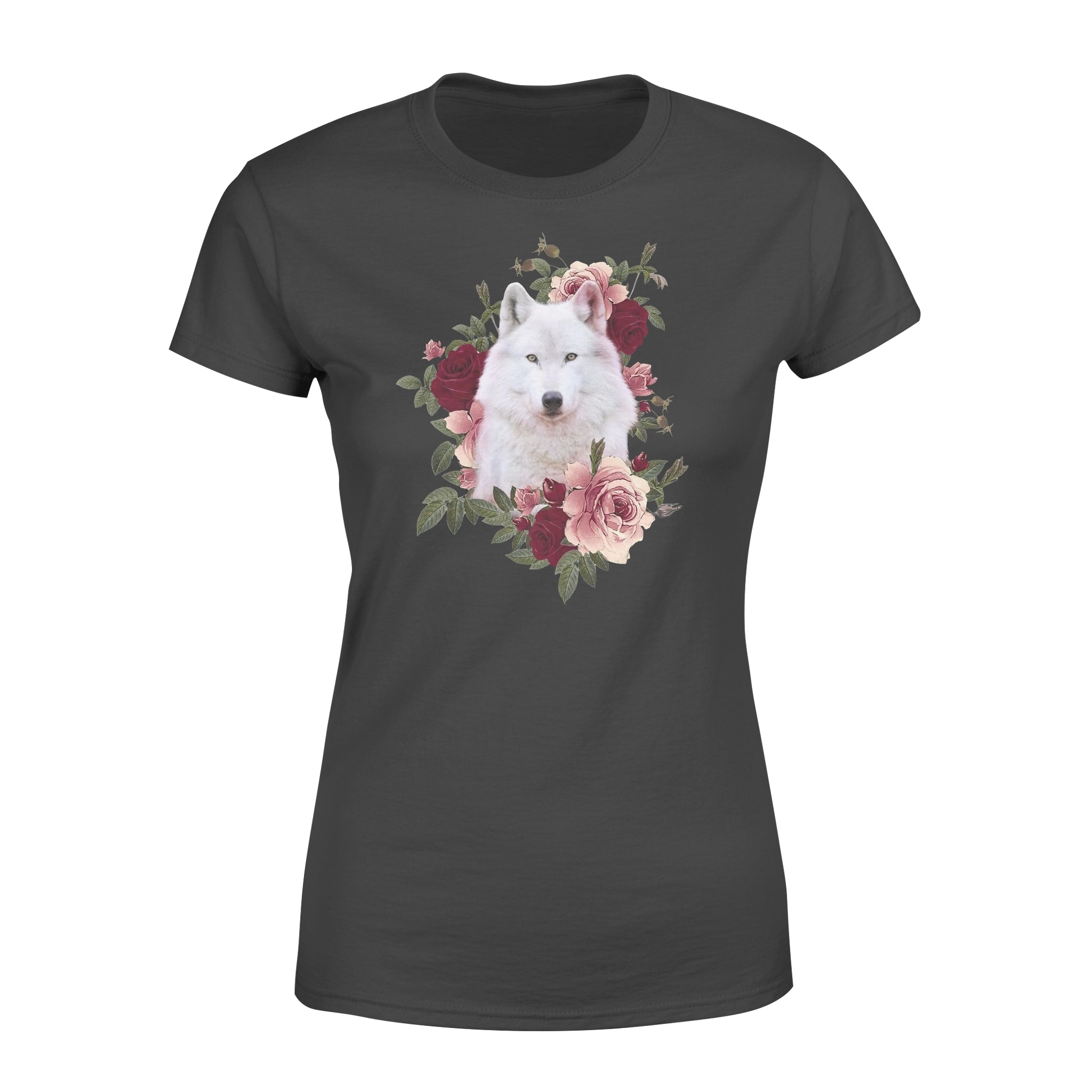 White Wolf Roses Flowers – Premium Women’s T-shirt