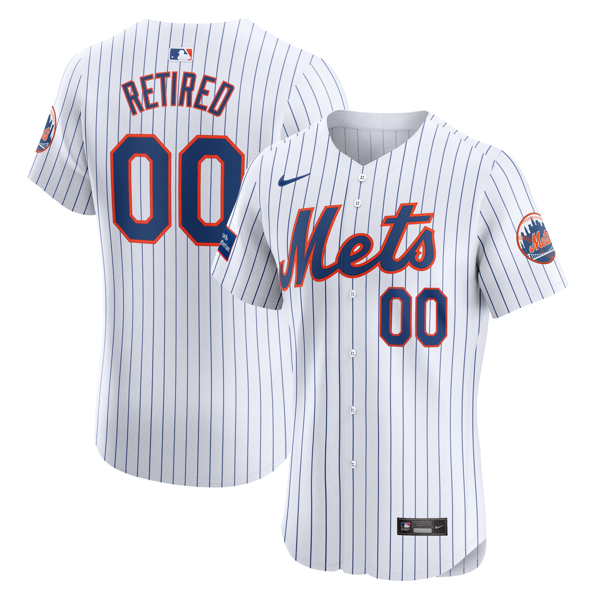 New York Mets Home Elite Pick-A-Player Retired Roster Patch Jersey – White