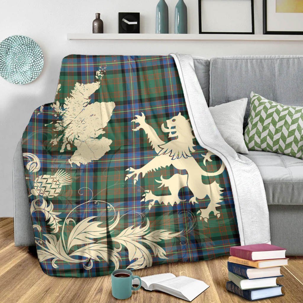 Tartan Blanket Cochrane Ancient Tartan Scotland Lion Thistle Map Plaid Blanket