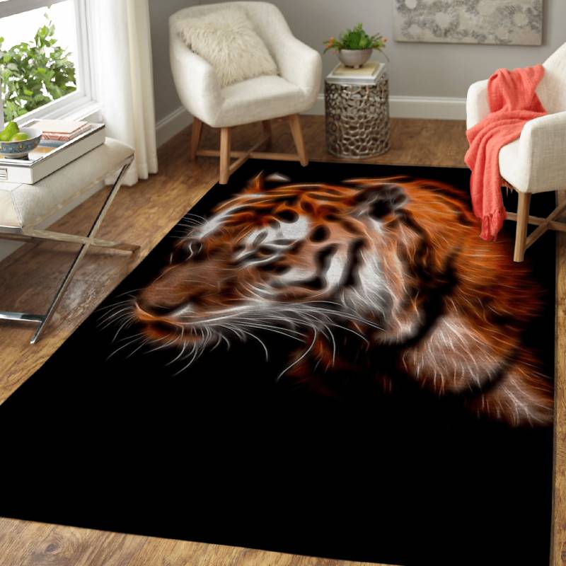 tiger fractal  – Animals Area Rug Carpet