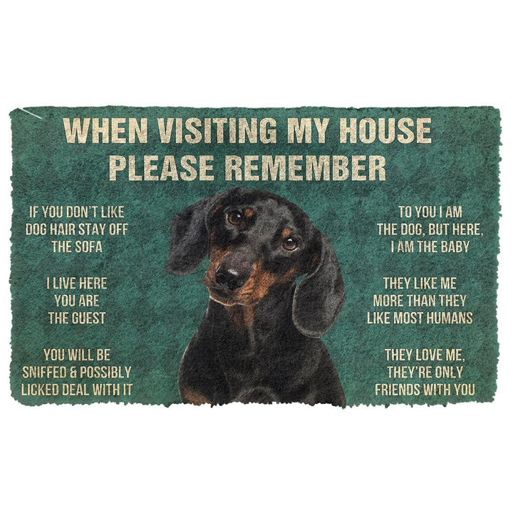 Waybackapparel Please Remember Dachshunds Dog’S House Rules 3D Doormat