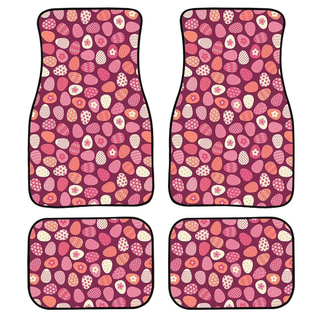 Cute Easter Eggs Pattern Print Front And Back Car Floor Mats, Front Car Mat