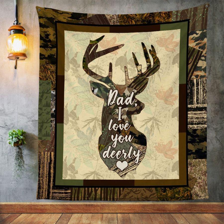 To My Dad Hunting Deer I Love You – Best Gift For Dad, Gift For Home Decor, Gift For Family  – Fleece Blanket