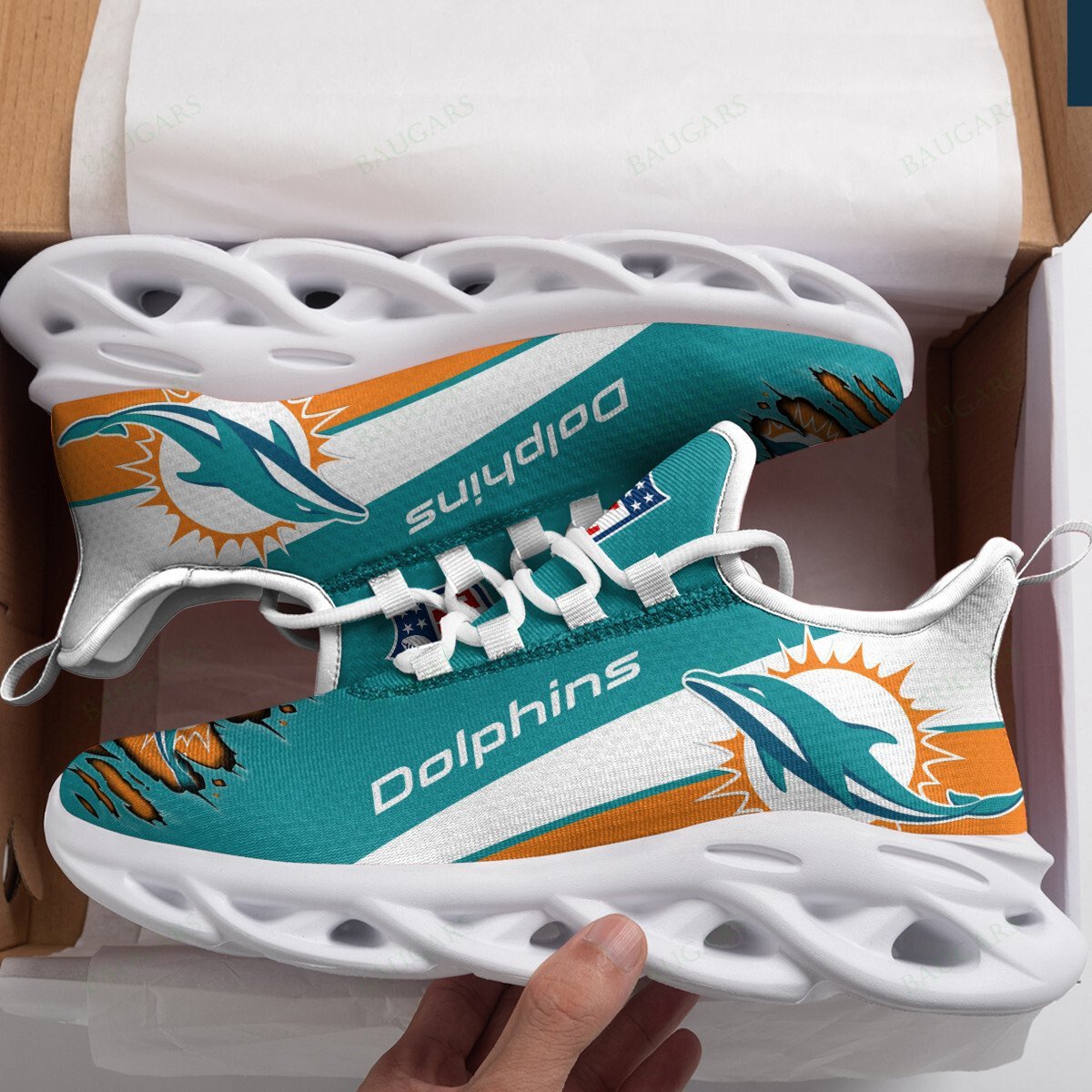 Miami Dolphins Yezy Running Sneakers Art 126