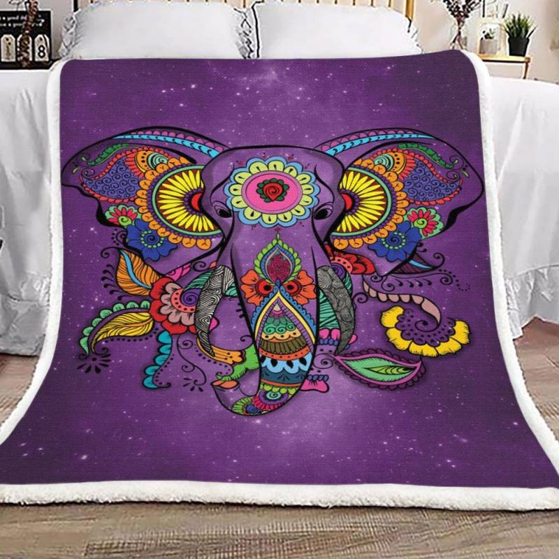 Mandala Elephant TL2512125TT Sherpa Fleece Blanket