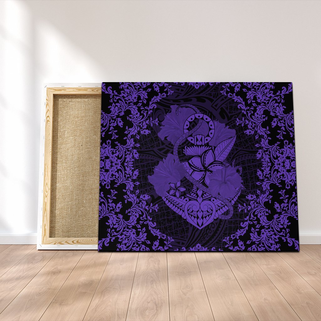 Hawaii Anchor Hibiscus Flower Vintage Canvas – AH – Purple – J5C