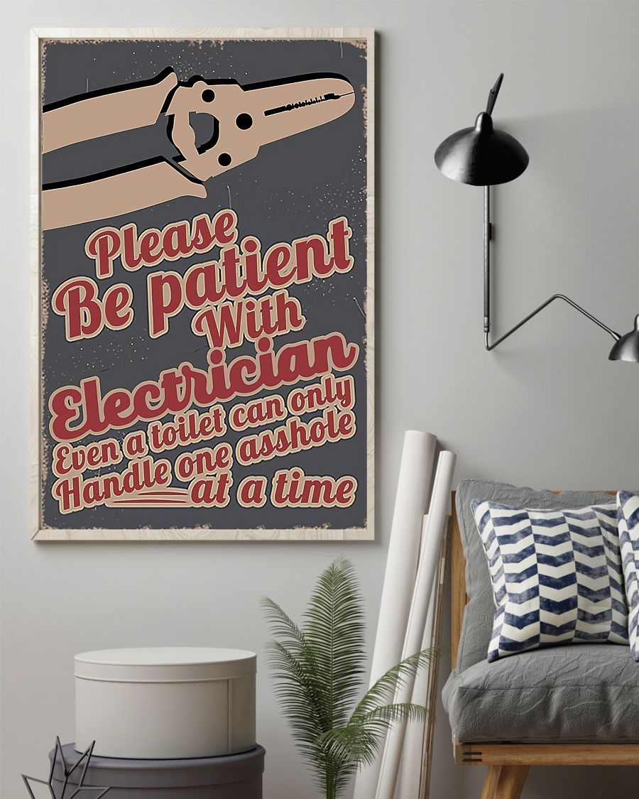 Professions Poster – Electrician Please Be Patient With Electrician Vertical Canvas And Poster | Wall Decor Visual Art