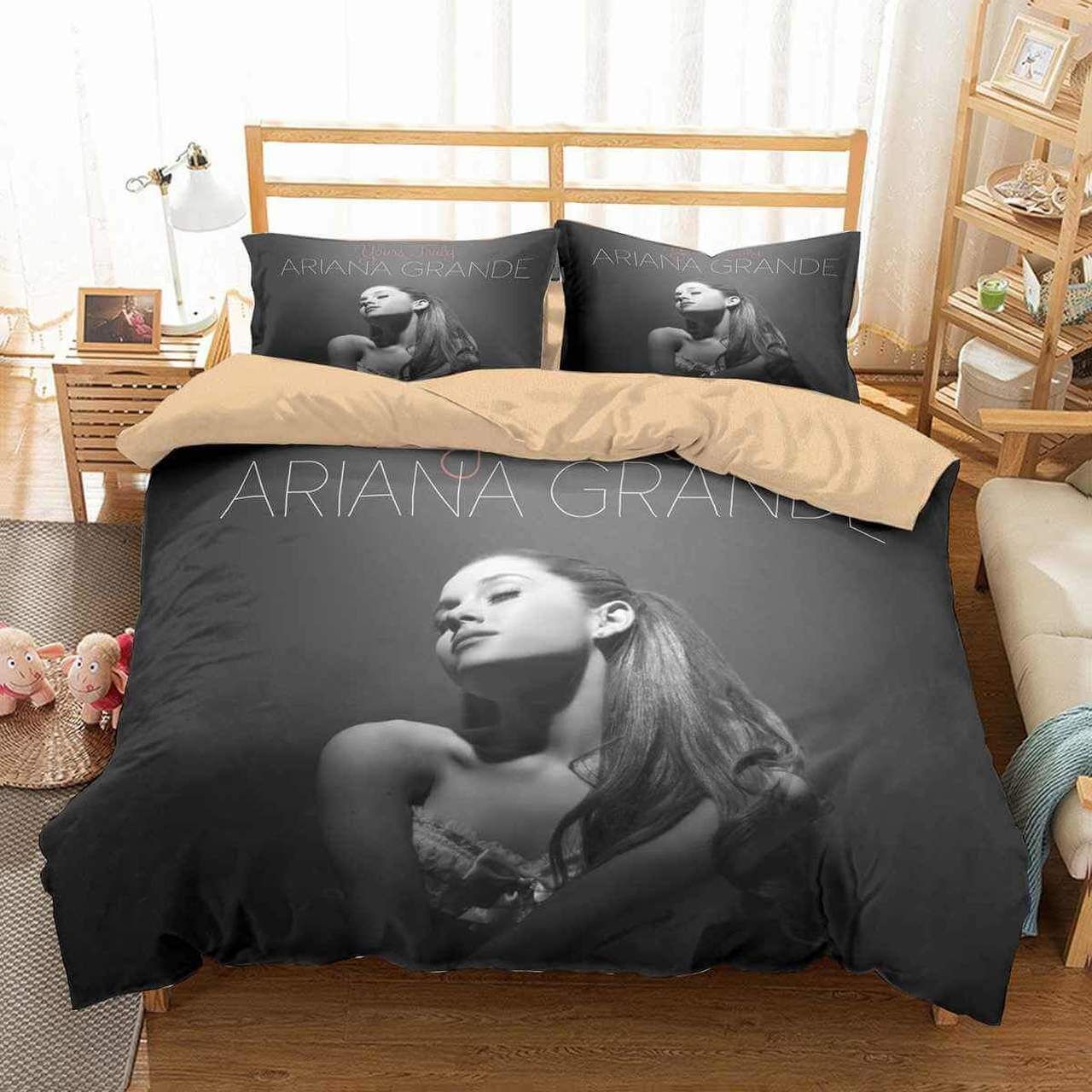 Ariana Grande Portrait Black And White Bedding Set Duvet Cover X Amp Pillow Cases