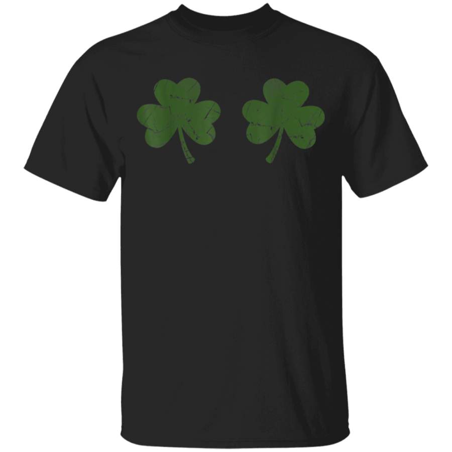 St Patricks Green Irish Shamrock Boobs Retro Vintage T-Shirt