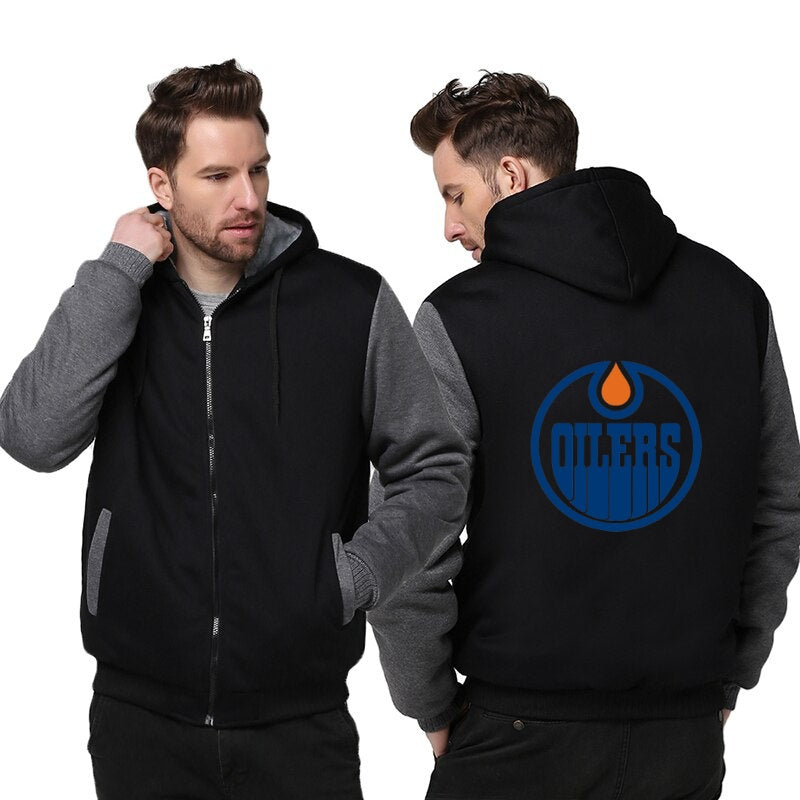 Edmonton Oilers Printing Fleece Hoodies Jacket