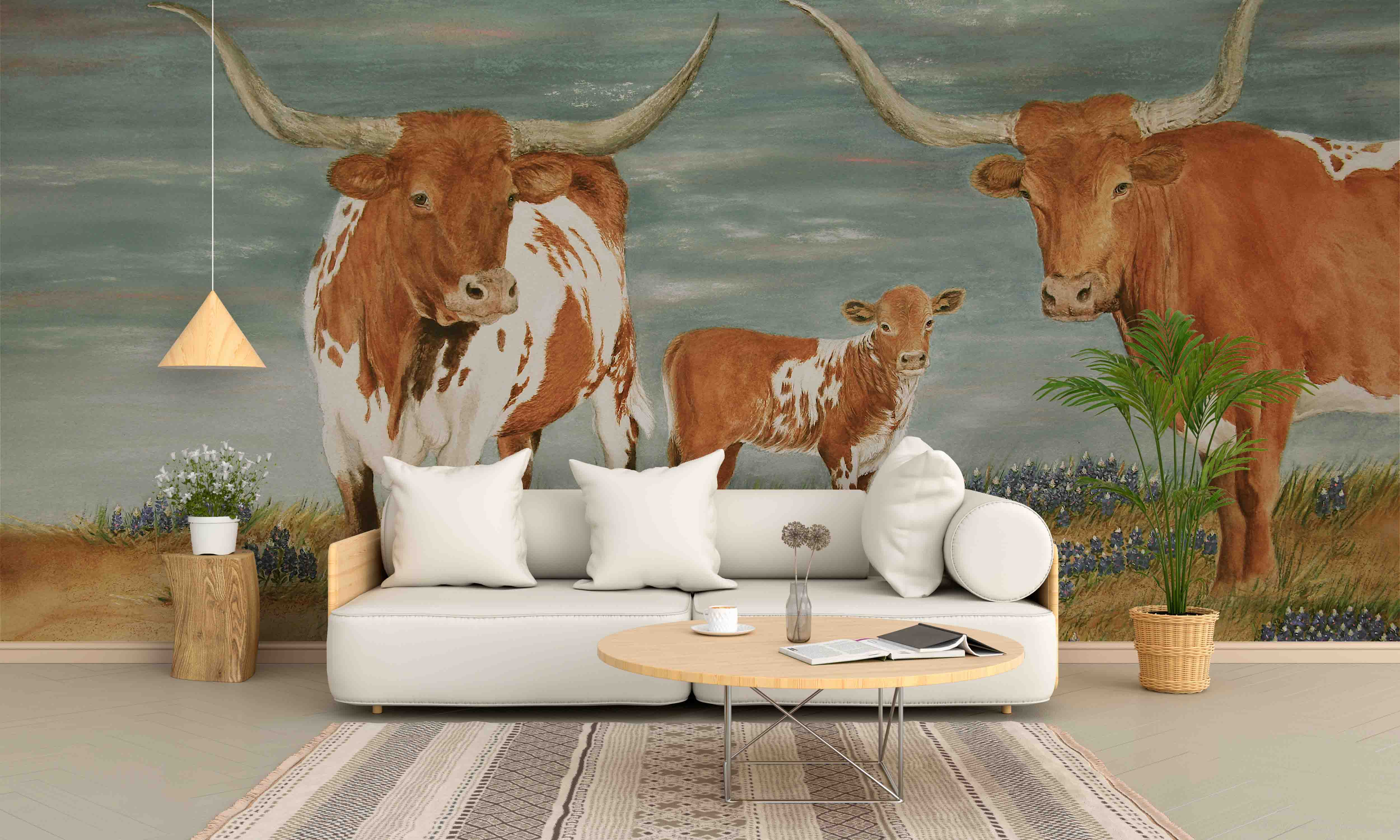 3D Realistic Grassland Yak Animal Wall Mural Wallpaper Lxl 1612