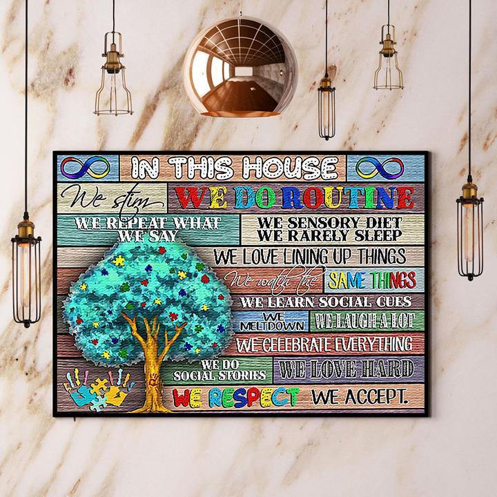 Autism Awareness In This House We Do Routine Gift For Family Home Decor Matte Canvas Canvas Prints