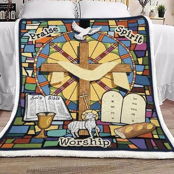 Sunday School Sherpa Fleece Blanket Home Decor Bedding Couch Sofa Soft And Comfy Cozy Gift For Students Teacher