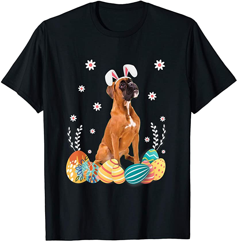 Cute Boxer Dog Easter Bunny Shirt Funny Dog Lover T-Shirt