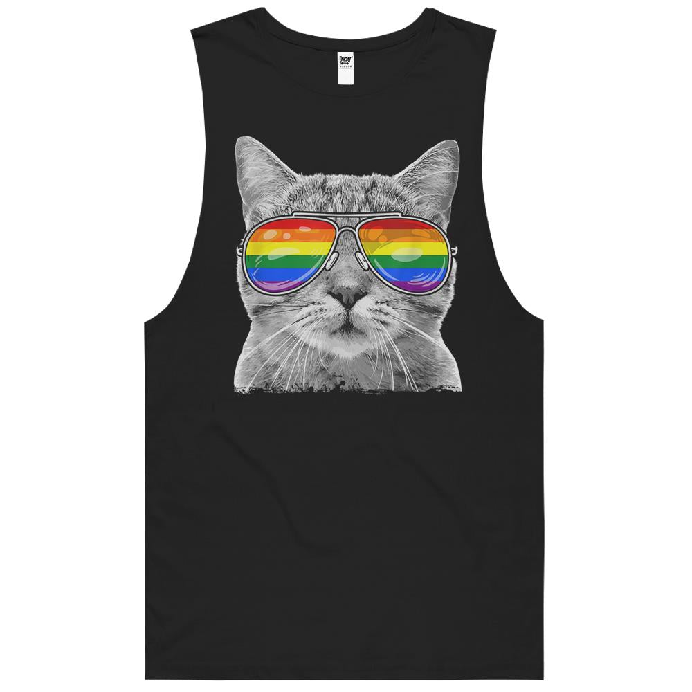 Lgbtq Purride Ally Gay Pride Rainbow Flag Cat Kitten Lover T-Shirt Tank Top