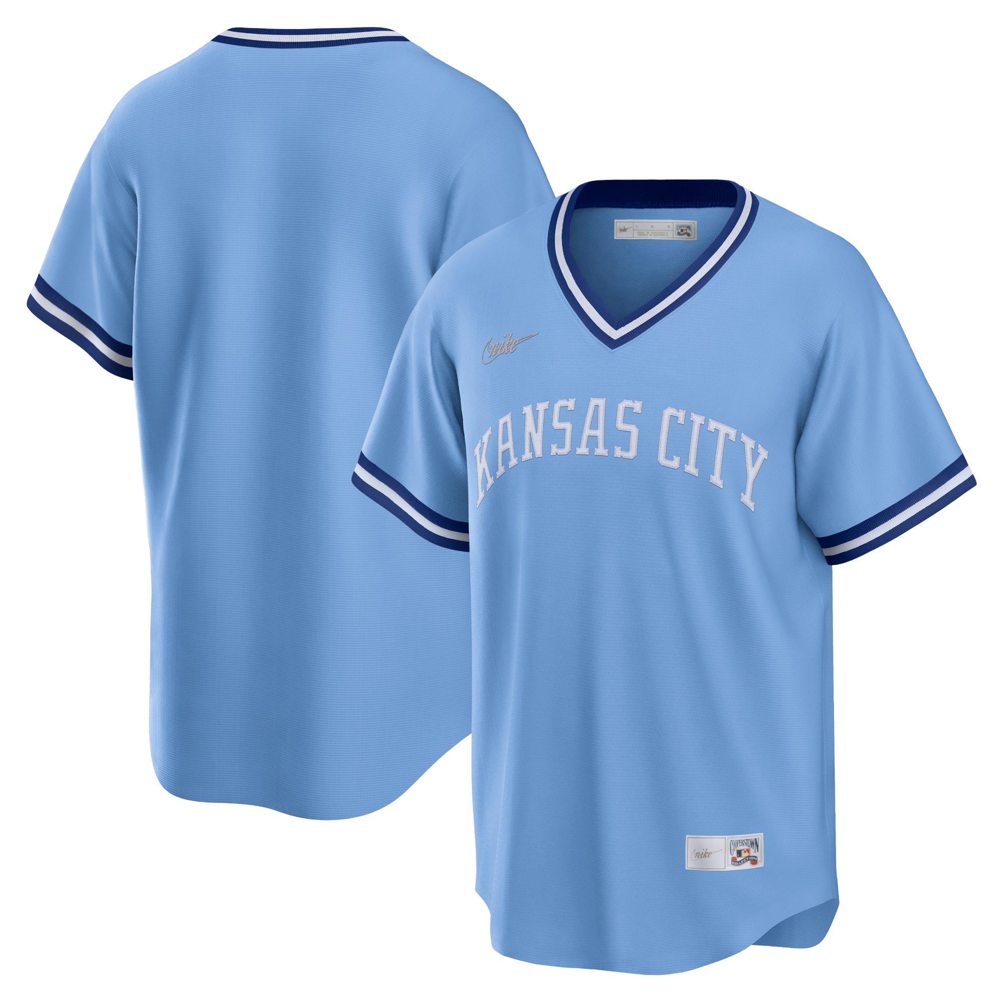 Men’s Kansas City Royals Light Blue Road Cooperstown Collection Team Jersey