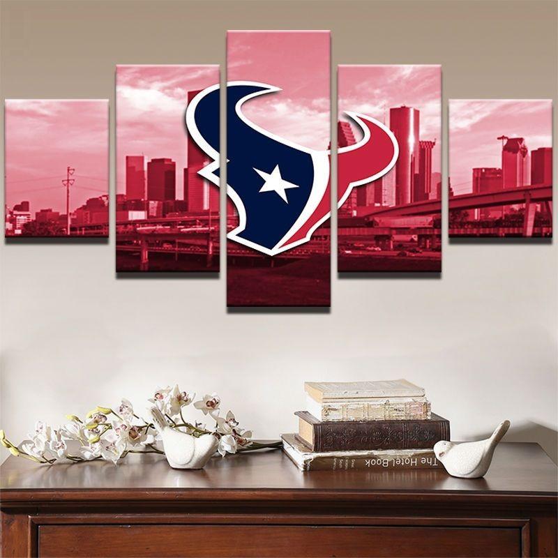 5 Panel Houston Texans Canvas Wall Art For Living Room Wall Decor Football 1939