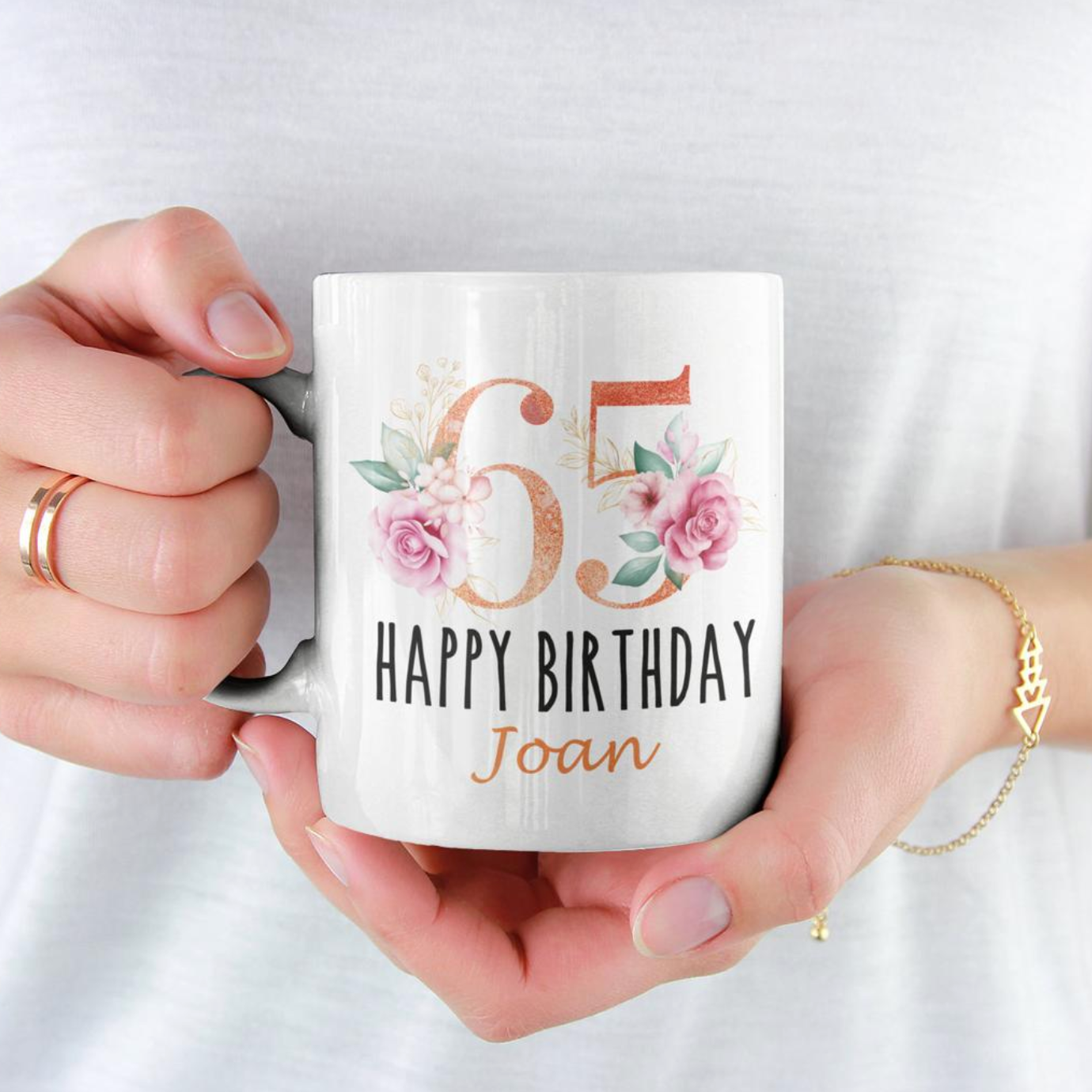 65Th Birthday Personalized Mug, Custom Coffee Mug Gift, Birthday Mug For Her, 65Th Birthday Gift