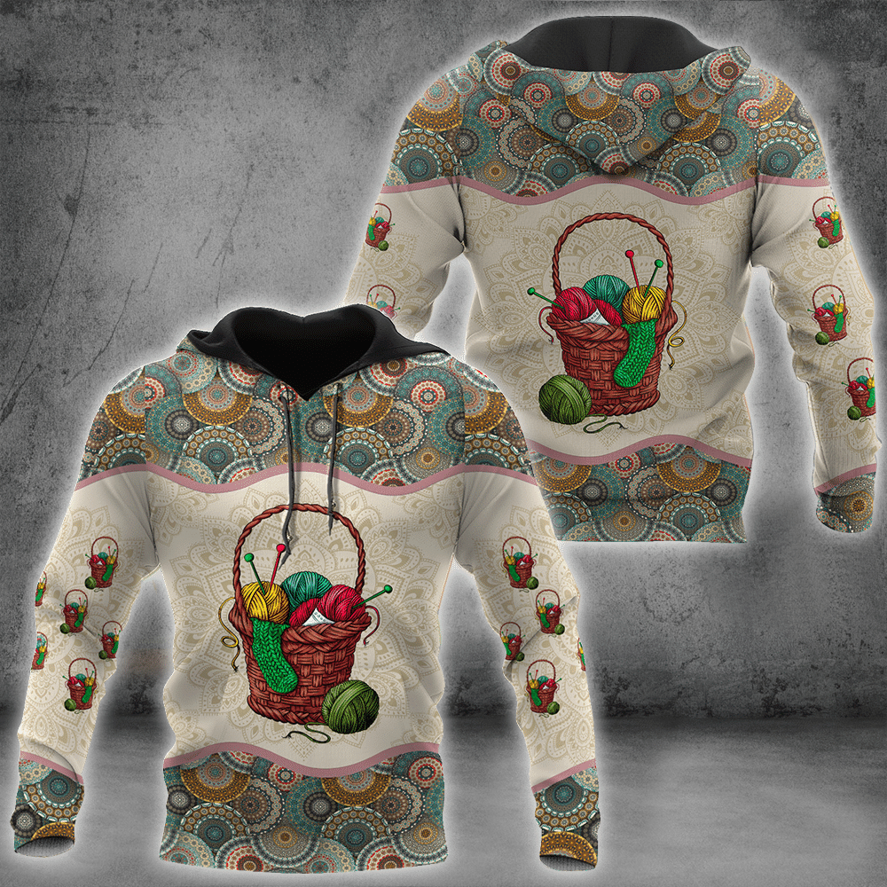 Knitting 3D All Over Printed Hoodie For Men And Women