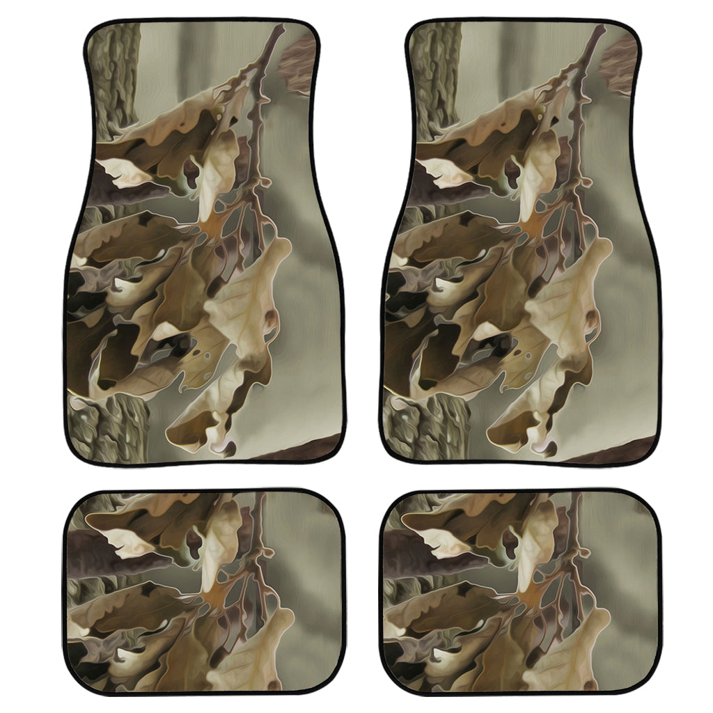 Oak Tree Hunting Camouflage Print Front And Back Car Floor Mats, Front Car Mat