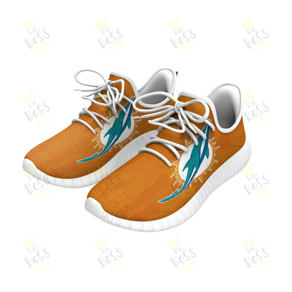 Miami Dolphins Orange Gradient Aqua Color Logo Team Gift For Dolphins Fans Sport Running Sneakers Shoes